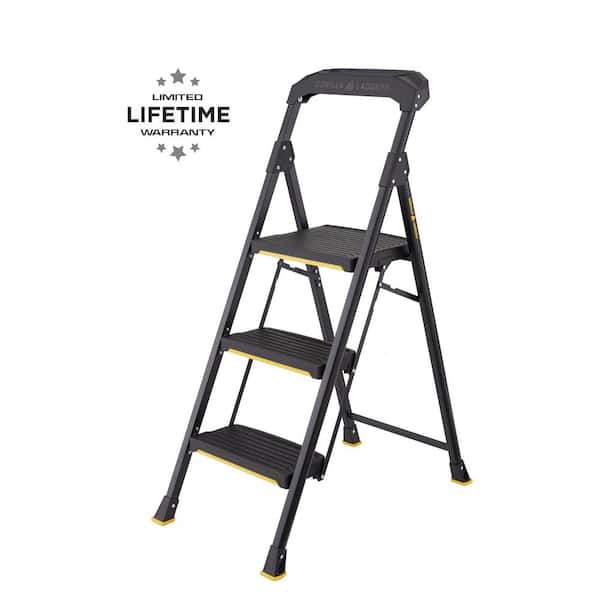 Gorilla Ladders GLHD-3 three-step steel step stool