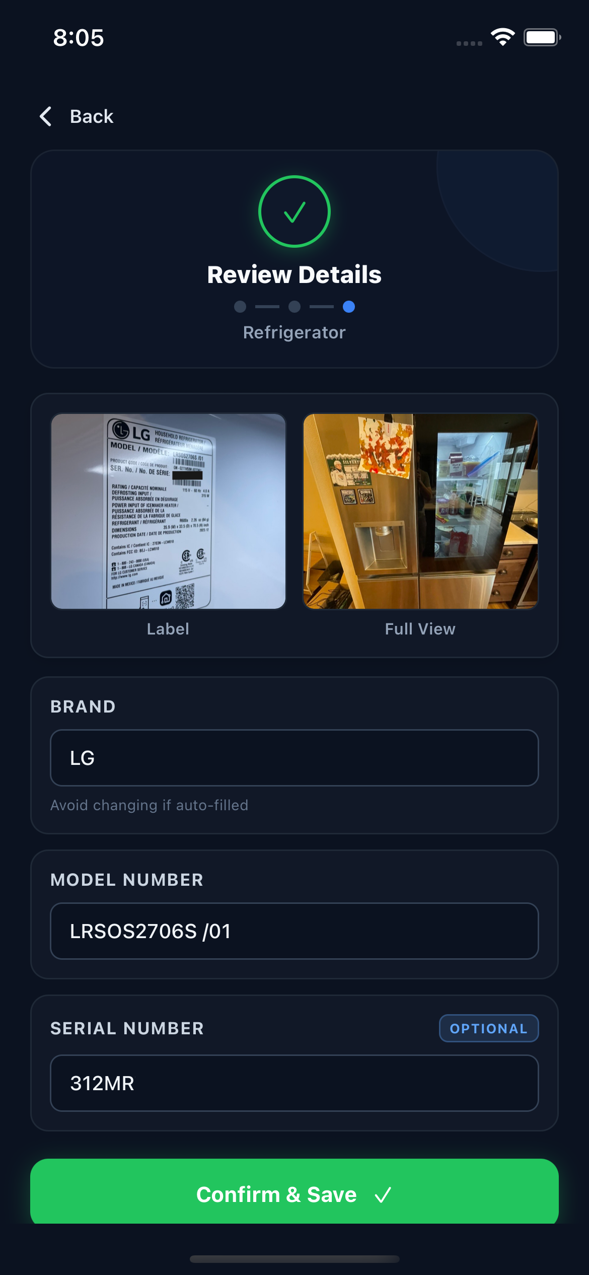 Appliance upload and scanning